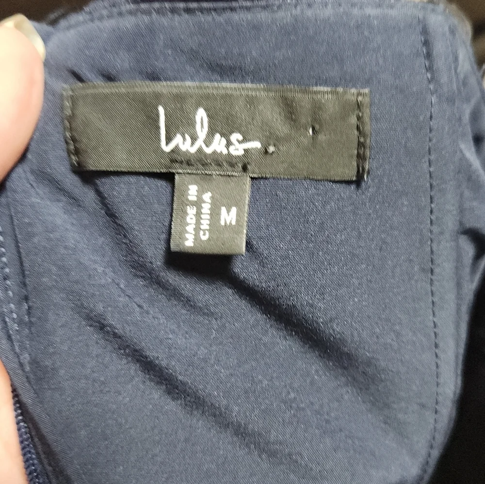 Lulus Alluring Invite Midnight Blue Floral Pleated Bustier Midi Dress - Picture 6 of 6